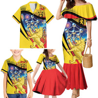 Belgium National Day Family Matching Mermaid Dress and Hawaiian Shirt Atomium Leo Belgicus