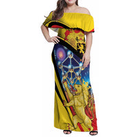 Belgium National Day Family Matching Off Shoulder Maxi Dress and Hawaiian Shirt Atomium Leo Belgicus