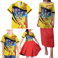 Belgium National Day Family Matching Puletasi and Hawaiian Shirt Atomium Leo Belgicus