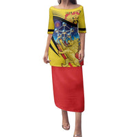 Belgium National Day Family Matching Puletasi and Hawaiian Shirt Atomium Leo Belgicus