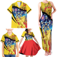 Belgium National Day Family Matching Tank Maxi Dress and Hawaiian Shirt Atomium Leo Belgicus