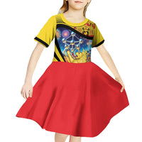 Belgium National Day Kid Short Sleeve Dress Atomium Leo Belgicus
