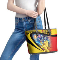Belgium National Day Leather Tote Bag Atomium Leo Belgicus