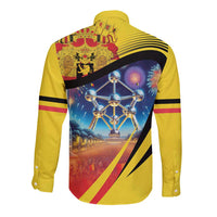Belgium National Day Long Sleeve Button Shirt Atomium Leo Belgicus