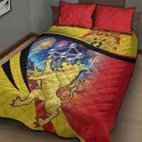 Belgium National Day Quilt Bed Set Atomium Leo Belgicus