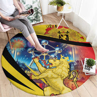 Belgium National Day Round Carpet Atomium Leo Belgicus