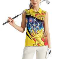 Belgium National Day Women Sleeveless Polo Shirt Atomium Leo Belgicus