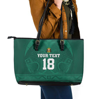 Iraq Football Custom Leather Tote Bag Mesopotamian Lion Pattern
