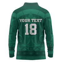 Iraq Football Custom Long Sleeve Polo Shirt Mesopotamian Lion Pattern