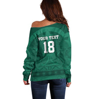 Iraq Football Custom Off Shoulder Sweater Mesopotamian Lion Pattern