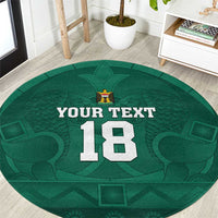 Iraq Football Custom Round Carpet Mesopotamian Lion Pattern