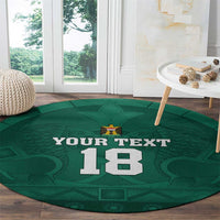 Iraq Football Custom Round Carpet Mesopotamian Lion Pattern