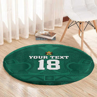 Iraq Football Custom Round Carpet Mesopotamian Lion Pattern