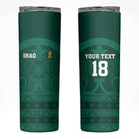 Iraq Football Custom Skinny Tumbler Mesopotamian Lion Pattern