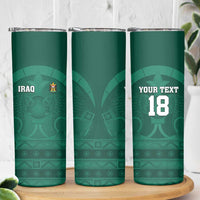 Iraq Football Custom Skinny Tumbler Mesopotamian Lion Pattern