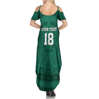 Iraq Football Custom Summer Maxi Dress Mesopotamian Lion Pattern