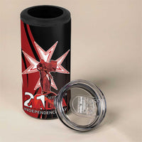 Personalized Malta Independence Day 4 in 1 Can Cooler Tumbler Maltese Cross With Independence Monument