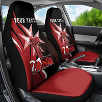 Personalized Malta Independence Day Car Seat Cover Maltese Cross With Independence Monument