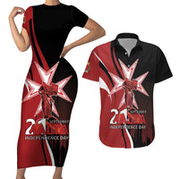 Personalized Malta Independence Day Couples Matching Short Sleeve Bodycon Dress and Hawaiian Shirt Maltese Cross With Independence Monument
