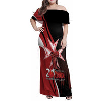 Personalized Malta Independence Day Family Matching Off Shoulder Maxi Dress and Hawaiian Shirt Maltese Cross With Independence Monument