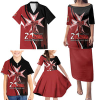 Personalized Malta Independence Day Family Matching Puletasi and Hawaiian Shirt Maltese Cross With Independence Monument
