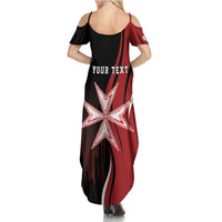 Personalized Malta Independence Day Family Matching Summer Maxi Dress and Hawaiian Shirt Maltese Cross With Independence Monument