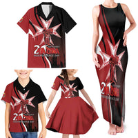 Personalized Malta Independence Day Family Matching Tank Maxi Dress and Hawaiian Shirt Maltese Cross With Independence Monument