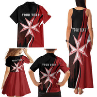 Personalized Malta Independence Day Family Matching Tank Maxi Dress and Hawaiian Shirt Maltese Cross With Independence Monument
