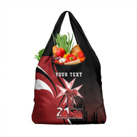 Personalized Malta Independence Day Grocery Bag Maltese Cross With Independence Monument