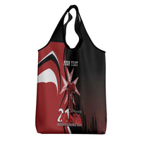 Personalized Malta Independence Day Grocery Bag Maltese Cross With Independence Monument