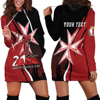 Personalized Malta Independence Day Hoodie Dress Maltese Cross With Independence Monument