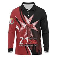Personalized Malta Independence Day Long Sleeve Polo Shirt Maltese Cross With Independence Monument