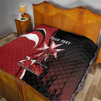 Personalized Malta Independence Day Quilt Maltese Cross With Independence Monument