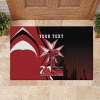 Personalized Malta Independence Day Rubber Doormat Maltese Cross With Independence Monument