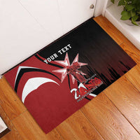 Personalized Malta Independence Day Rubber Doormat Maltese Cross With Independence Monument