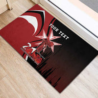 Personalized Malta Independence Day Rubber Doormat Maltese Cross With Independence Monument