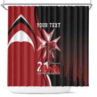 Personalized Malta Independence Day Shower Curtain Maltese Cross With Independence Monument