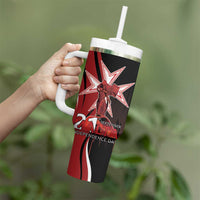 Personalized Malta Independence Day Tumbler With Handle Maltese Cross With Independence Monument