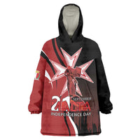 Personalized Malta Independence Day Wearable Blanket Hoodie Maltese Cross With Independence Monument