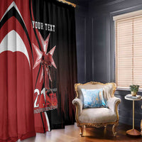 Personalized Malta Independence Day Window Curtain Maltese Cross With Independence Monument