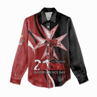 Personalized Malta Independence Day Women Casual Shirt Maltese Cross With Independence Monument