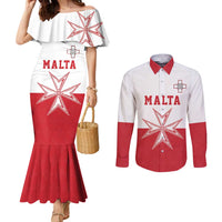 Custom Malta Football Couples Matching Mermaid Dress and Long Sleeve Button Shirt Tim nazzjonali tal-futbol ta Malta