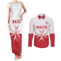Custom Malta Football Couples Matching Tank Maxi Dress and Long Sleeve Button Shirt Tim nazzjonali tal-futbol ta Malta