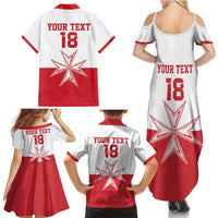 Custom Malta Football Family Matching Summer Maxi Dress and Hawaiian Shirt Tim nazzjonali tal-futbol ta Malta