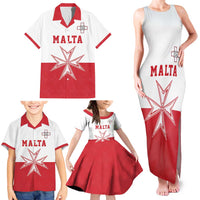 Custom Malta Football Family Matching Tank Maxi Dress and Hawaiian Shirt Tim nazzjonali tal-futbol ta Malta
