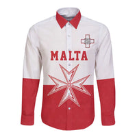 Custom Malta Football Long Sleeve Button Shirt Tim nazzjonali tal-futbol ta Malta