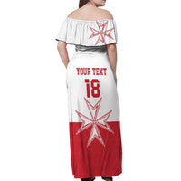 Custom Malta Football Off Shoulder Maxi Dress Tim nazzjonali tal-futbol ta Malta