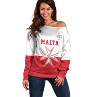 Custom Malta Football Off Shoulder Sweater Tim nazzjonali tal-futbol ta Malta