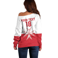 Custom Malta Football Off Shoulder Sweater Tim nazzjonali tal-futbol ta Malta