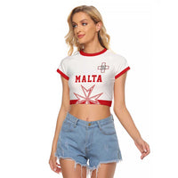 Custom Malta Football Raglan Cropped T Shirt Tim nazzjonali tal-futbol ta Malta